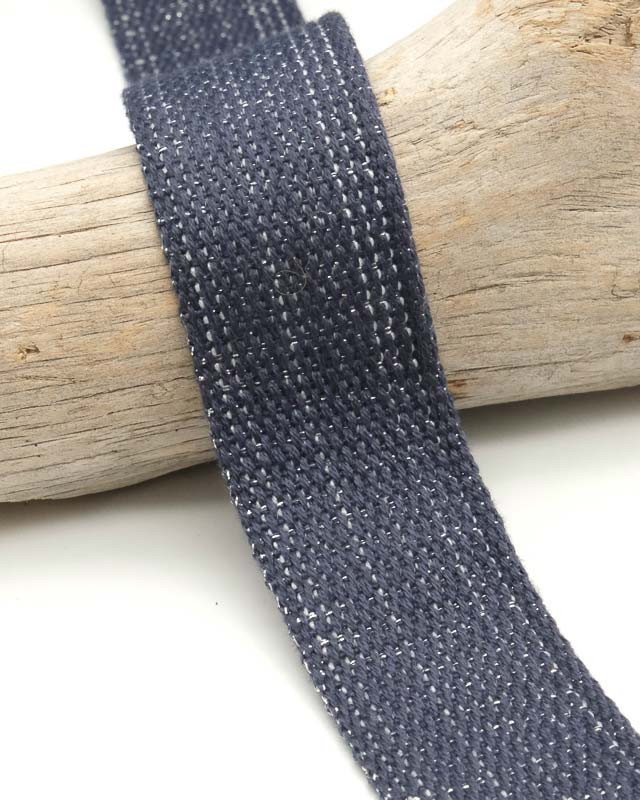 Sangle Coton Lurex Argent 30MM Jean - Maison Klem